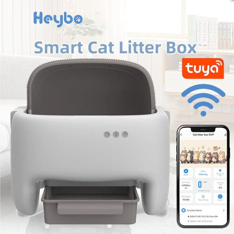 HEYBO Self Cleaning Litter Box Automatic Cat Litter Box with Safety Protection