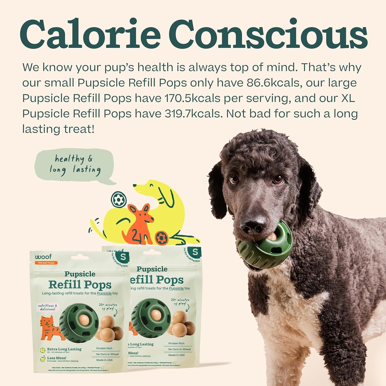 Pupsicle Refill Pops - Low-Mess Dog Snacks - with Peanut Butter and Beef - Dog T