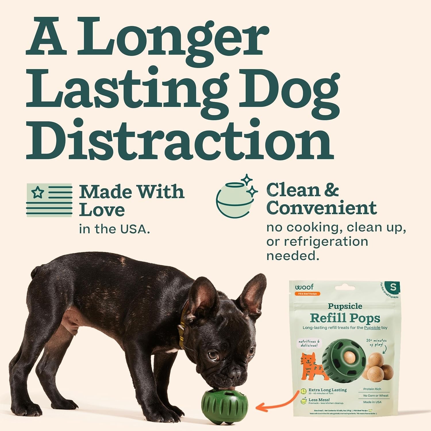 Pupsicle Refill Pops - Low-Mess Dog Snacks - with Peanut Butter and Beef - Dog T